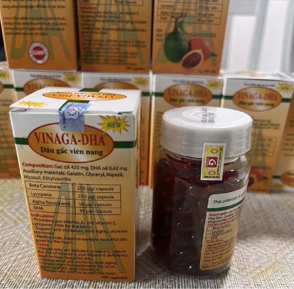 Lot 4 boxes Vinaga DHA Gac Oil Momordian Cochinchinensis Oil (US us Seller)