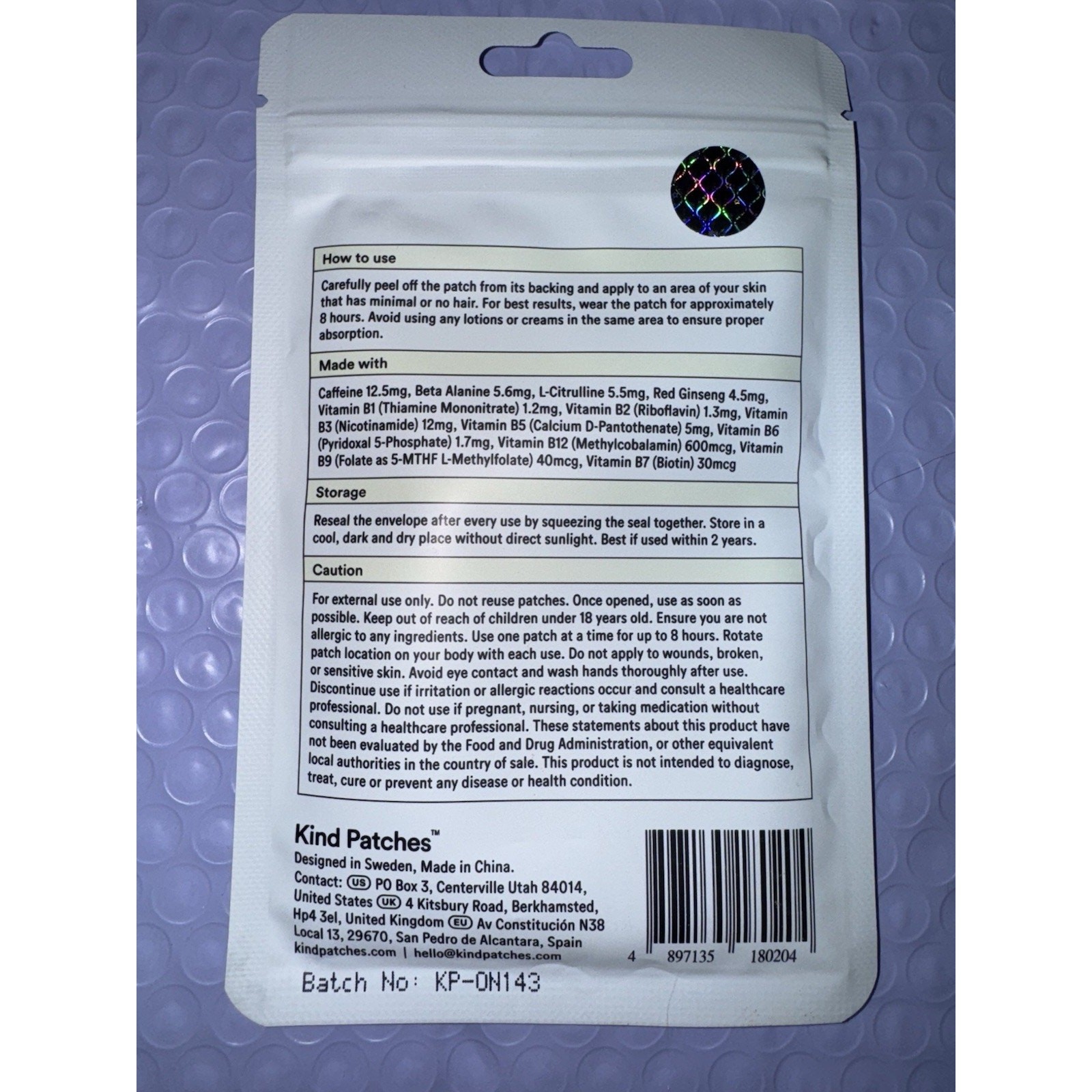 Energy Patches Extra strong by Kind Patches for Unisex – 30 Count Patches