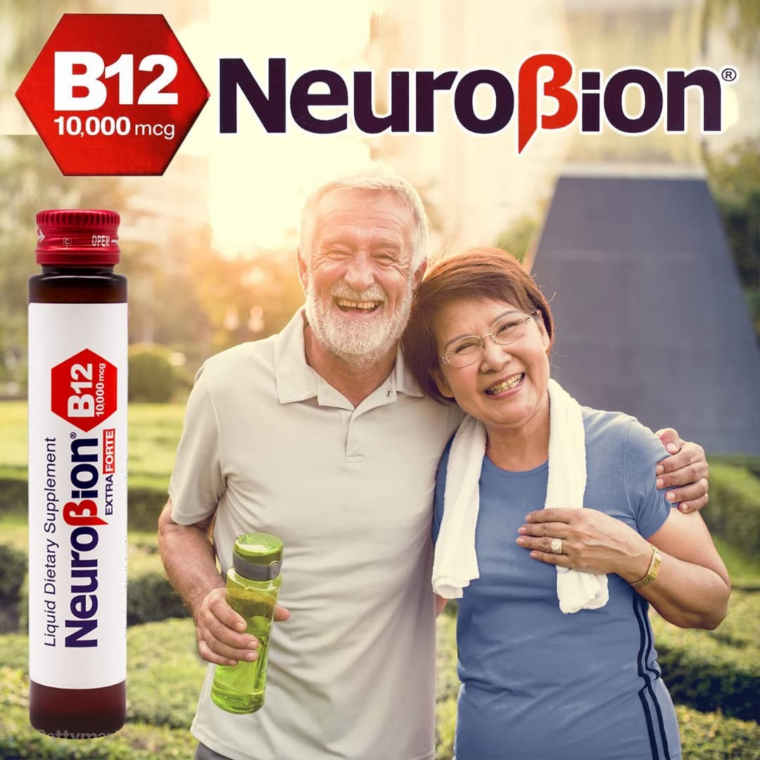 Neurobion Extra Forte B12 10,000 mcg Vials, Liquid – 0.85 Fl Oz (Pack of 10)