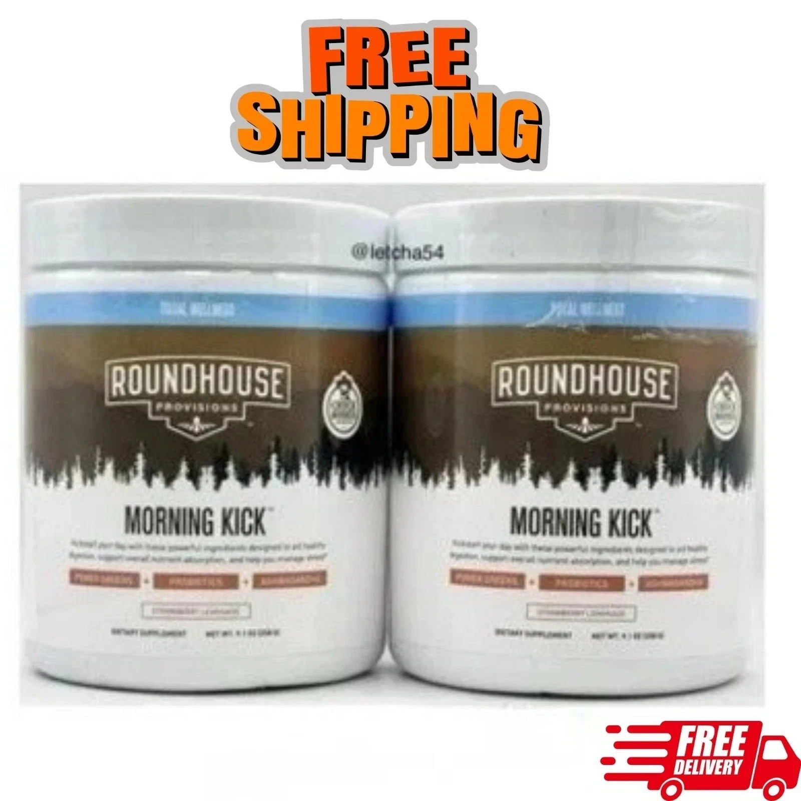 2PACK PROVISIONS ROUNDHOUSE MORNING KICK-DIGESTIVE POWDER-STRAWBERRY LEMONADE…