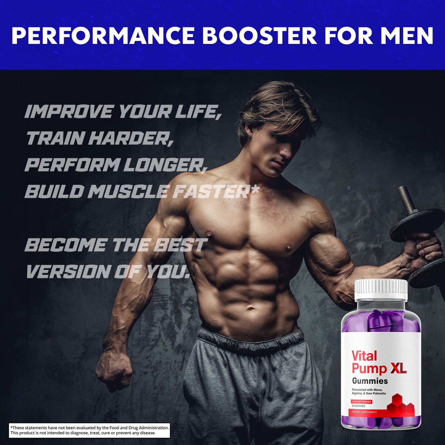 Vital Pump XL Gummies for Men Maximum Strength Vitamin Supplement 180 Gummies