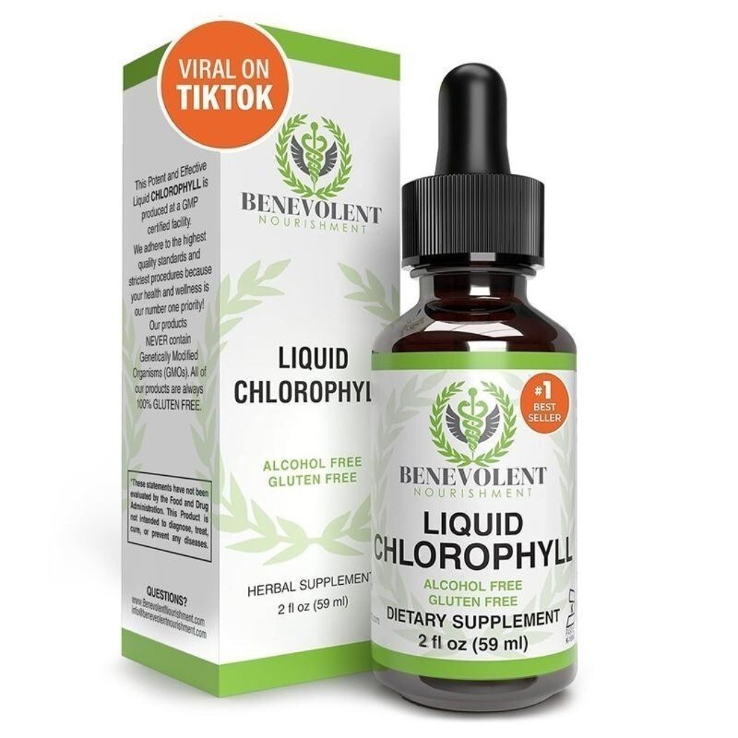 NEW Benevolent Nourishment Liquid Chlorophyll Drops Herbal Supplement 2 fl oz