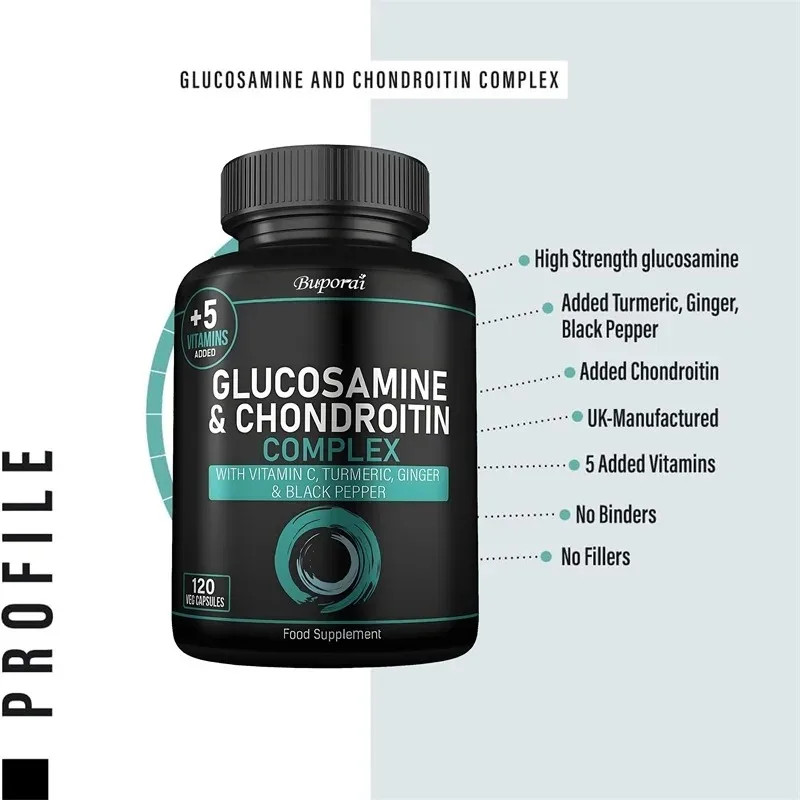 Glucosamine and Chondroitin Complex 120pcs,Relieve Joint Discomfort, Bone Health