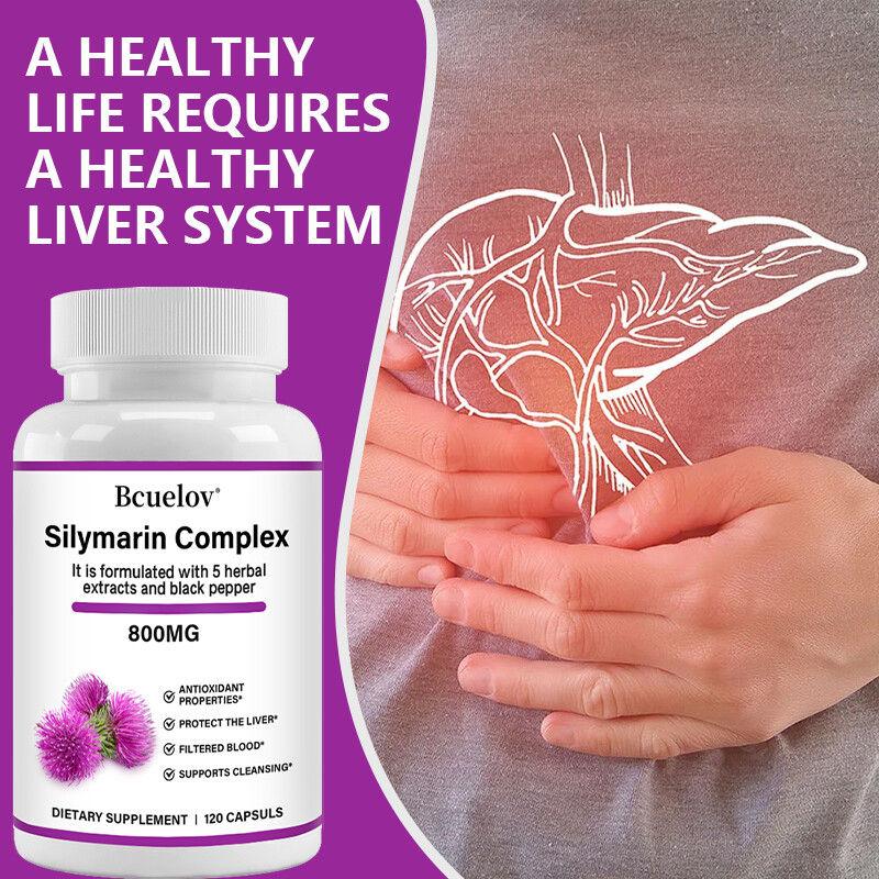 Liver Cleanse Detox Milk Thistle Extracts Silymarin,Artichoke,Dandelion,Turmeric