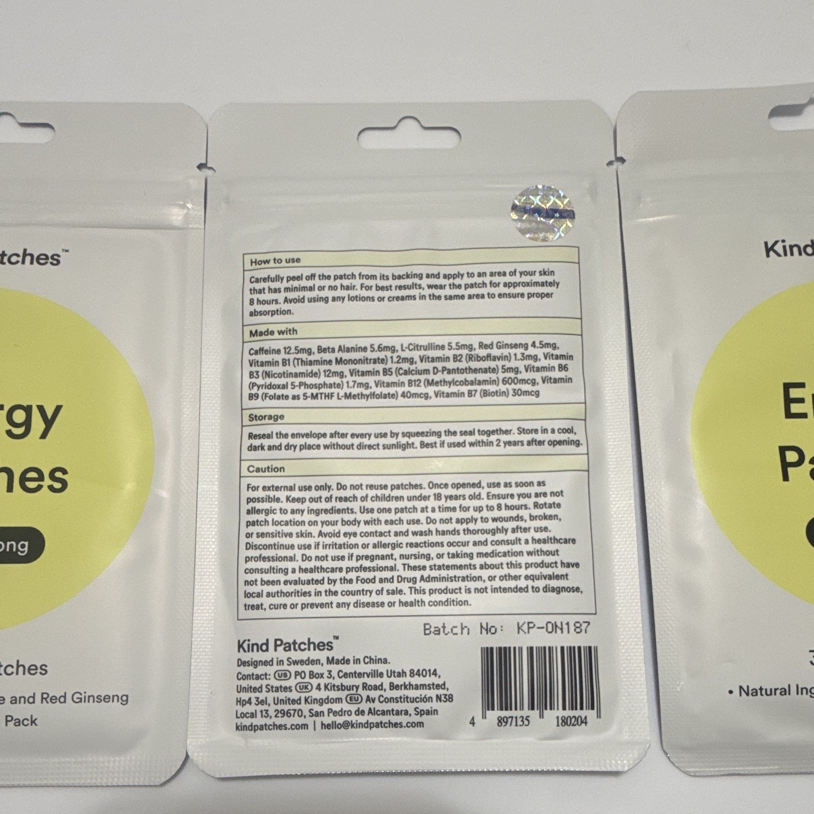 Kind Patches Extra Strong Energy Patches 3 Pack Bundle 90 Day Supply New
