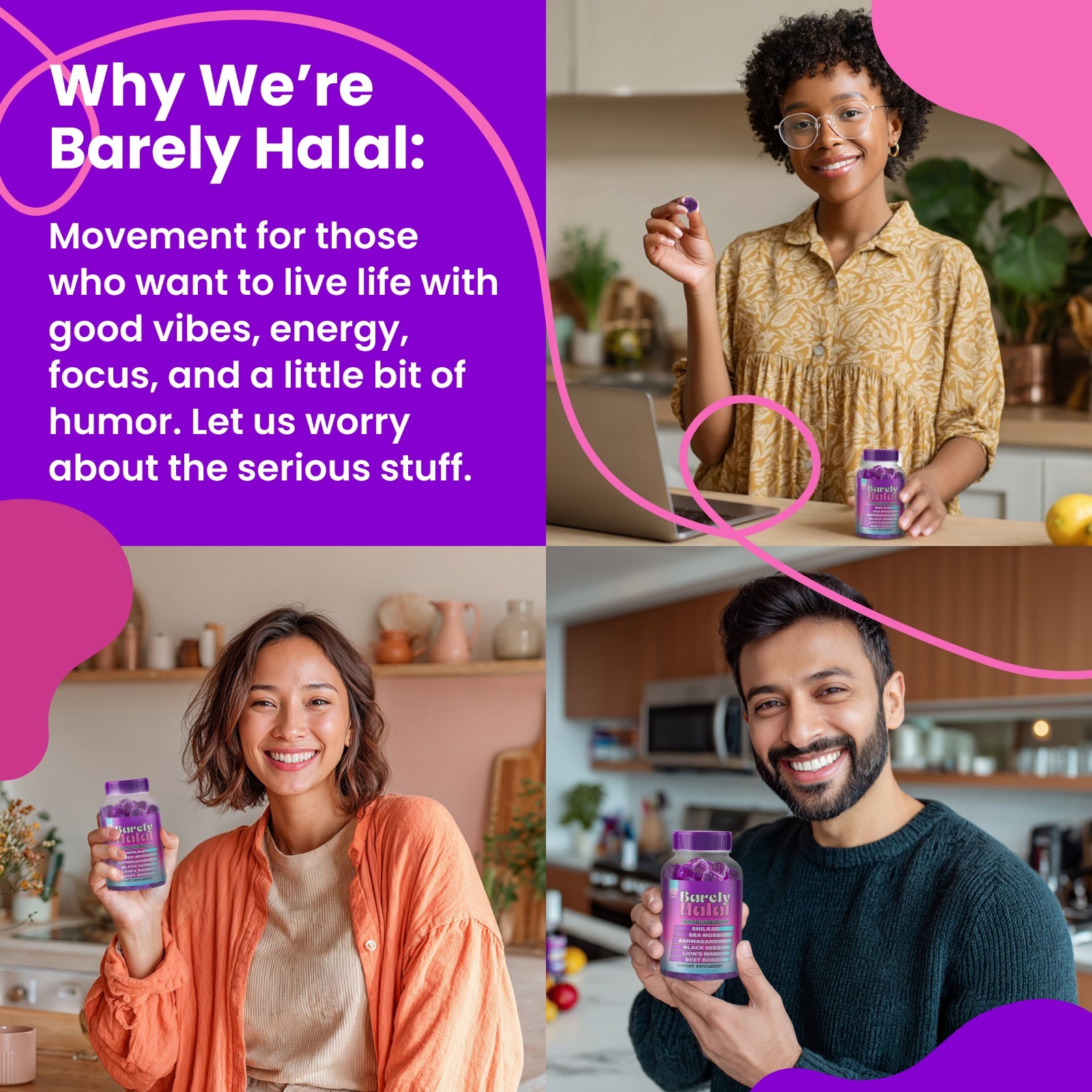 Barely Halal Shilajit Gummies for Energy & Focus Vegan Halal-Certified Adaptogen