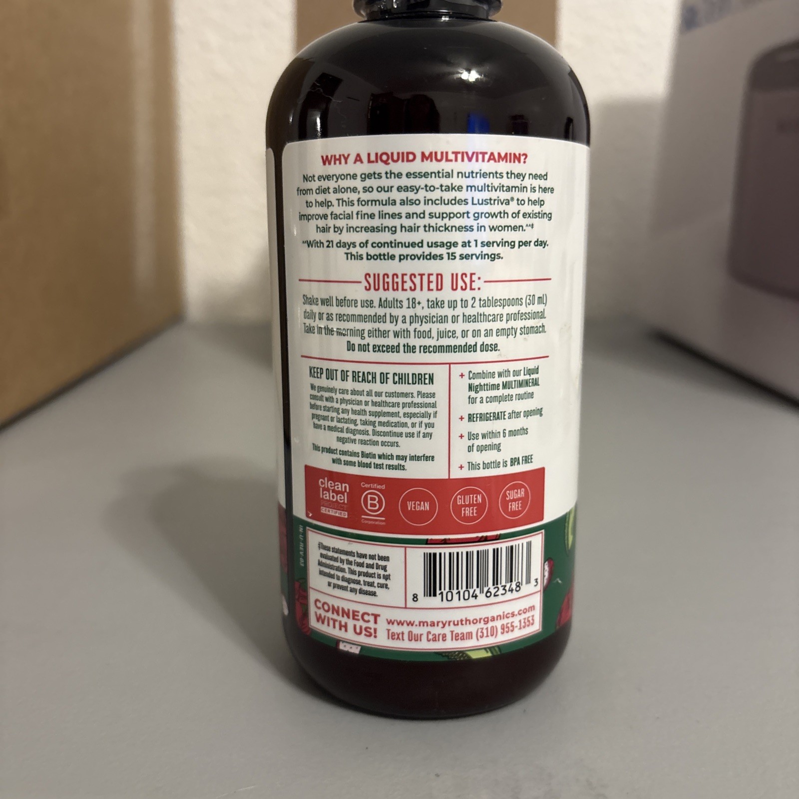 Mary Ruth’s Liquid Morning Multivitamin Hair Growth Supplement 15.22 OL OZ