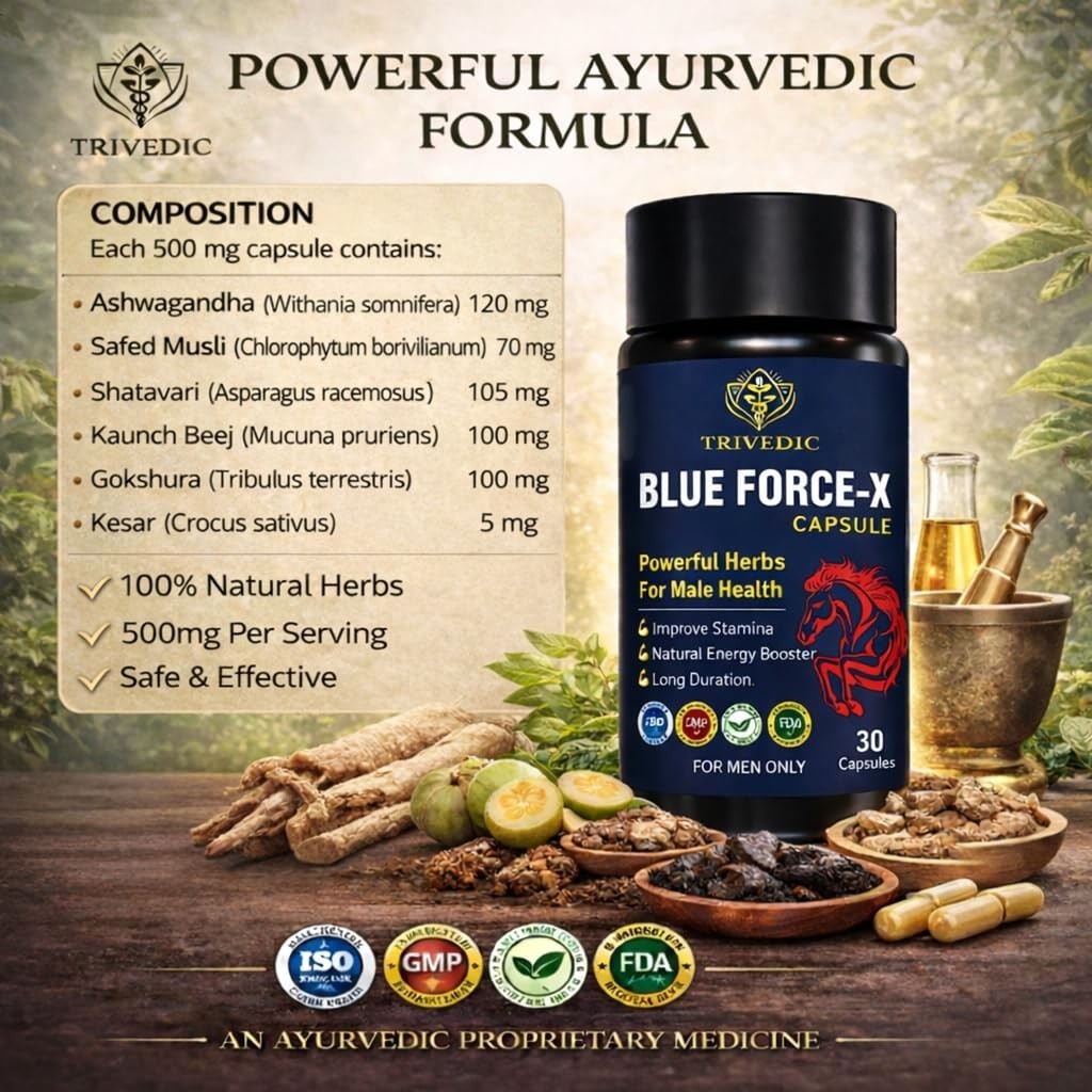 Blue Force-X Natural Men’s Health Supplement Energy Wellness Formula
