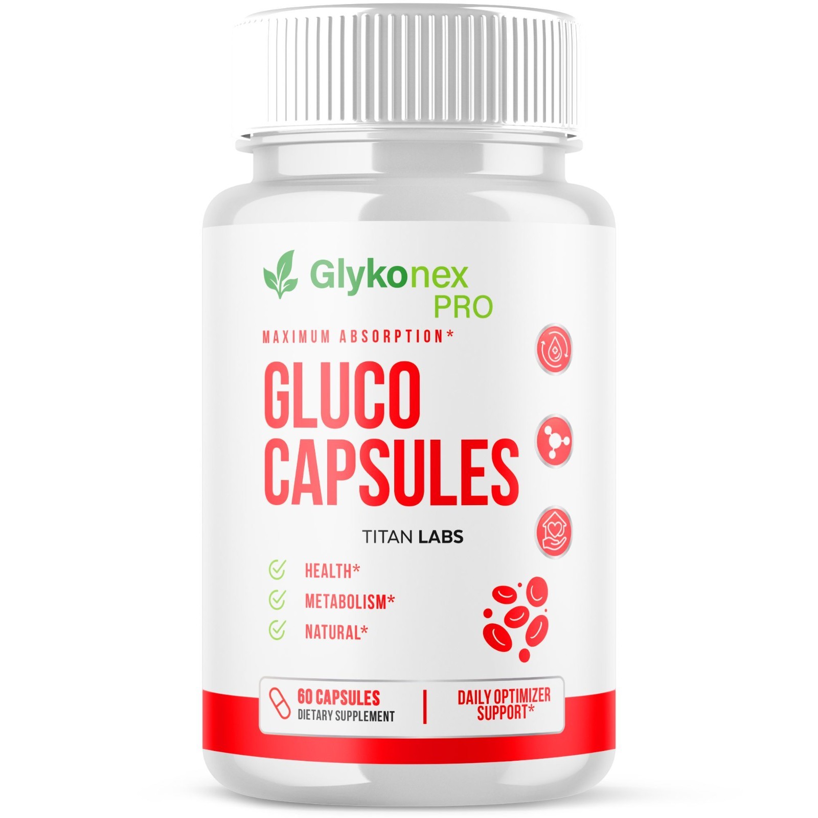 (1 Pack) Glykonex Pro Advanced Blood Health Support Glyko Nex Pro 60 Capsules