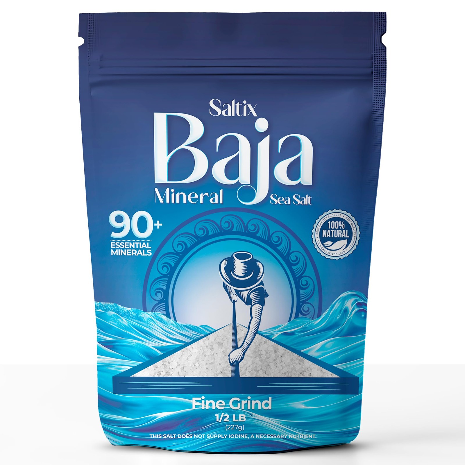 Saltix Baja Mineral Sea Salt – Fine Grind 8 oz (1/2 lb) 160+ Servings – 1…