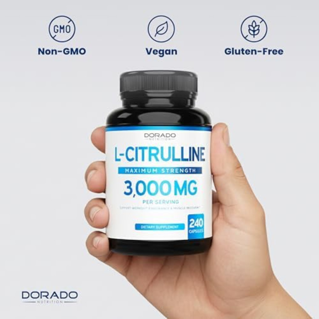 L-Citrulline 3000mg GMP Certified & Non-GMO Free Form Amino 240 Capsules