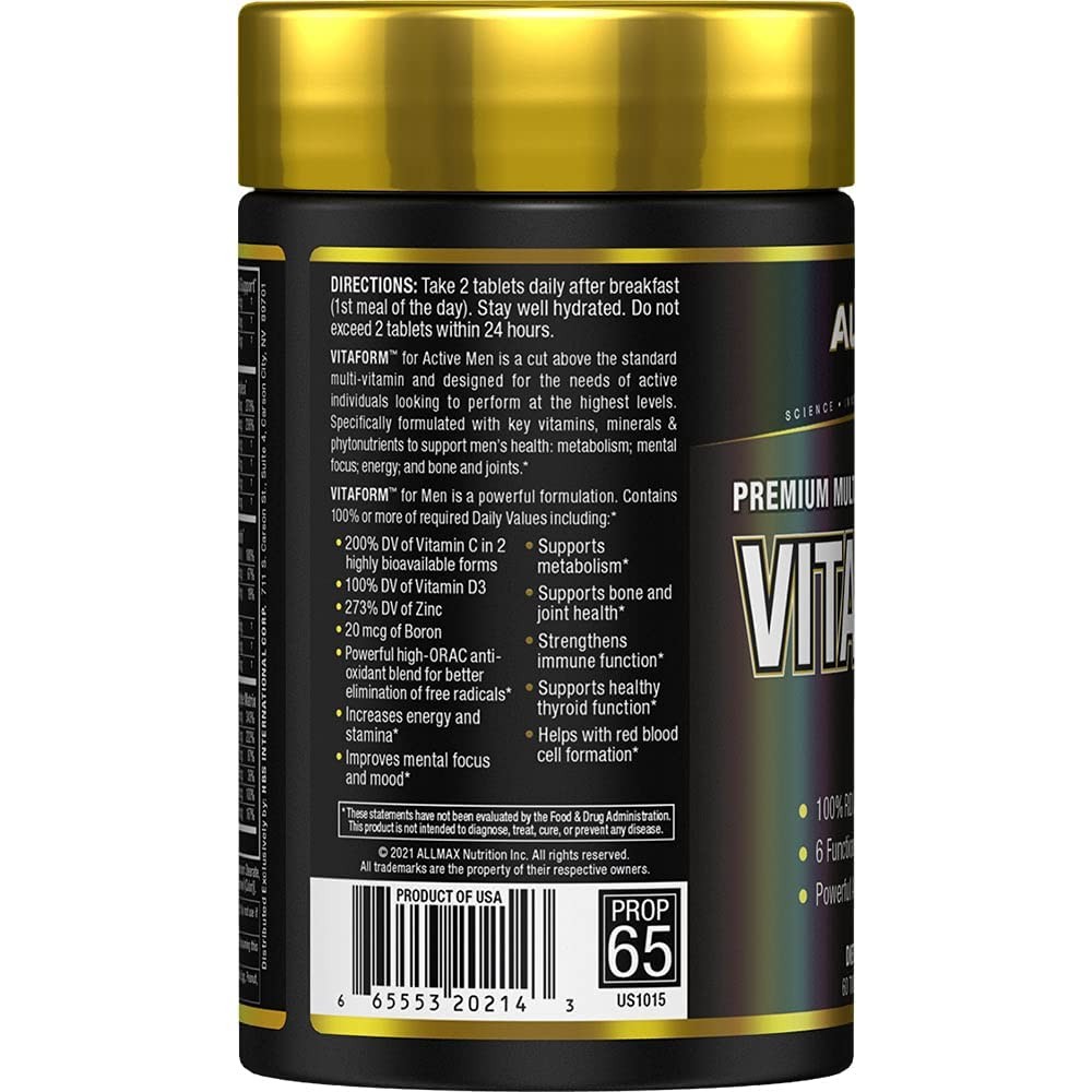 AllMax Nutrition – Vitaform – Multi-Vitamin 60 Count (Pack of 1), No Color
