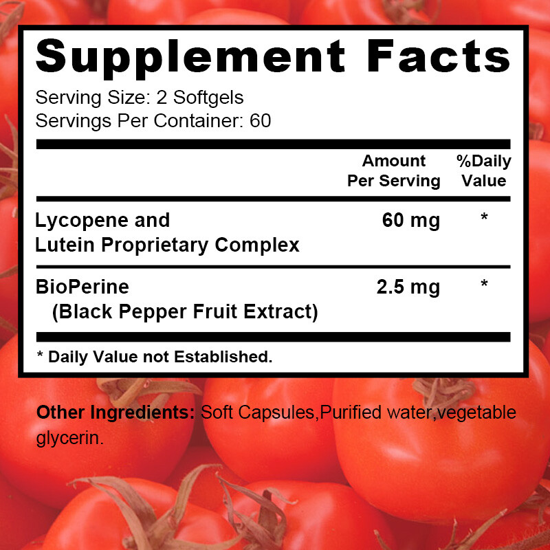 Lycopene & Lutein Complex 60mg per serving 30/60/120 Softgels (Non-GMO)