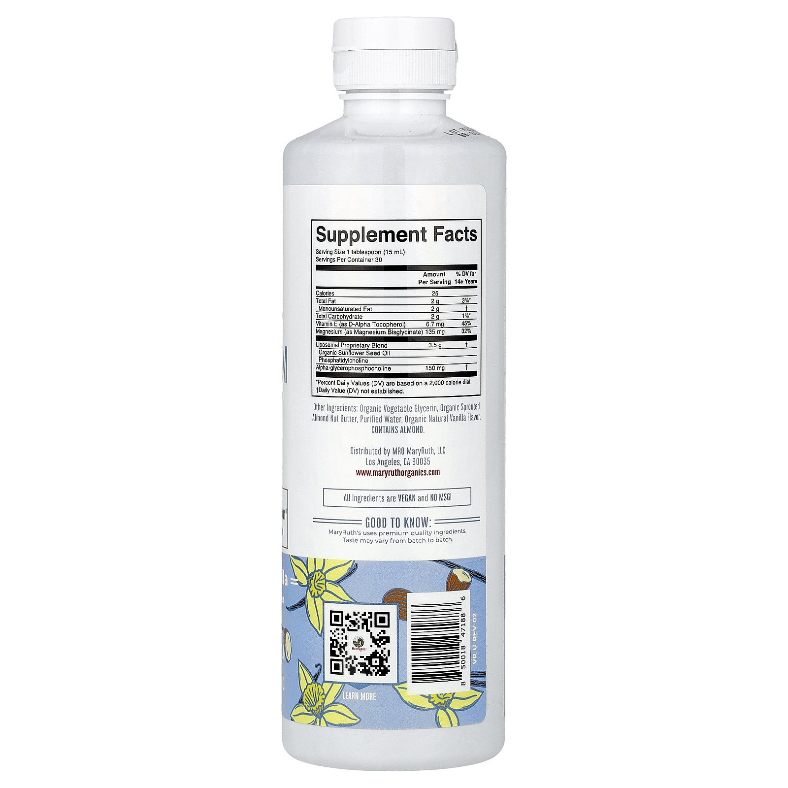 Magnesium Calm Liposomal, Almond Vanilla, 15.22 fl oz (450 ml)
