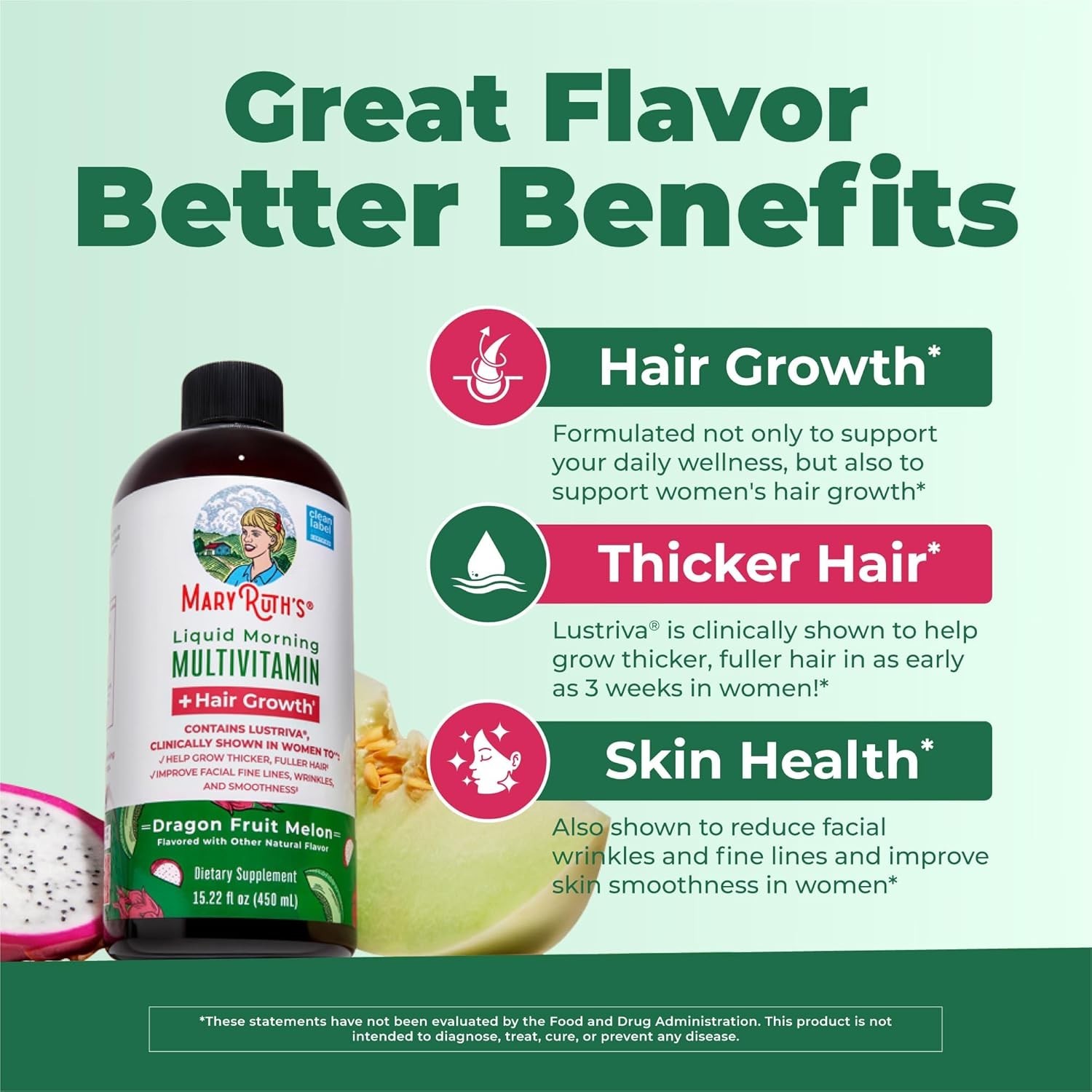 MaryRuth’s Liquid Multivitamin + Hair Growth | Biotin 15.22 Fl Oz (Pack of 1)