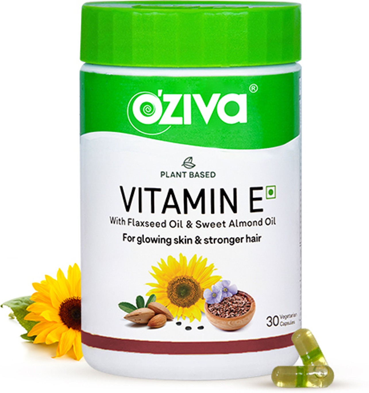 OZiva Plant Based Vitamin E, with Sunflower, Aloe vera & Argan oil, for Face & H