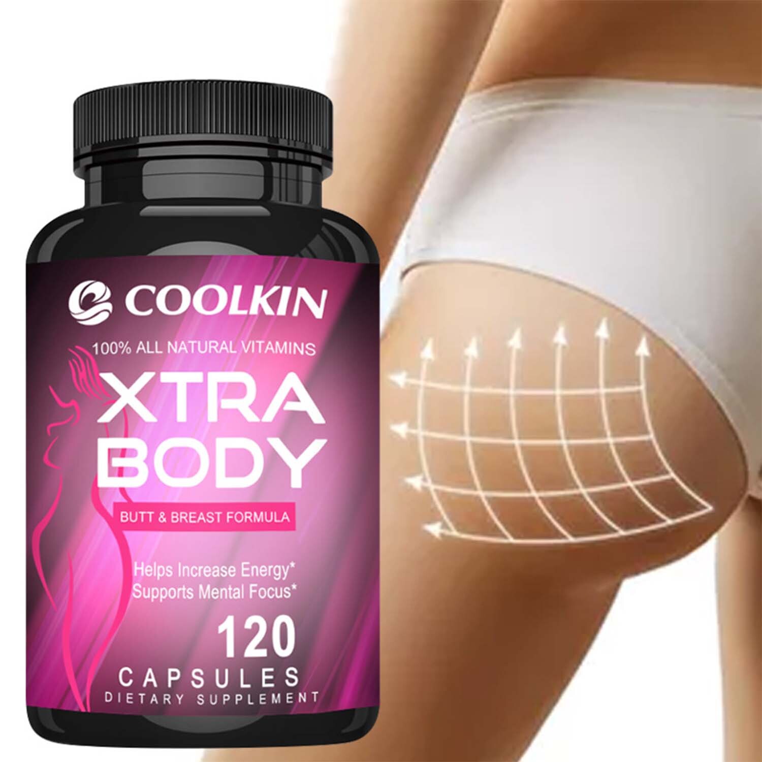 120pcs Xtra Body – Pueraria Mirifica – Butt Breast Enlargement, Estrogen Balance