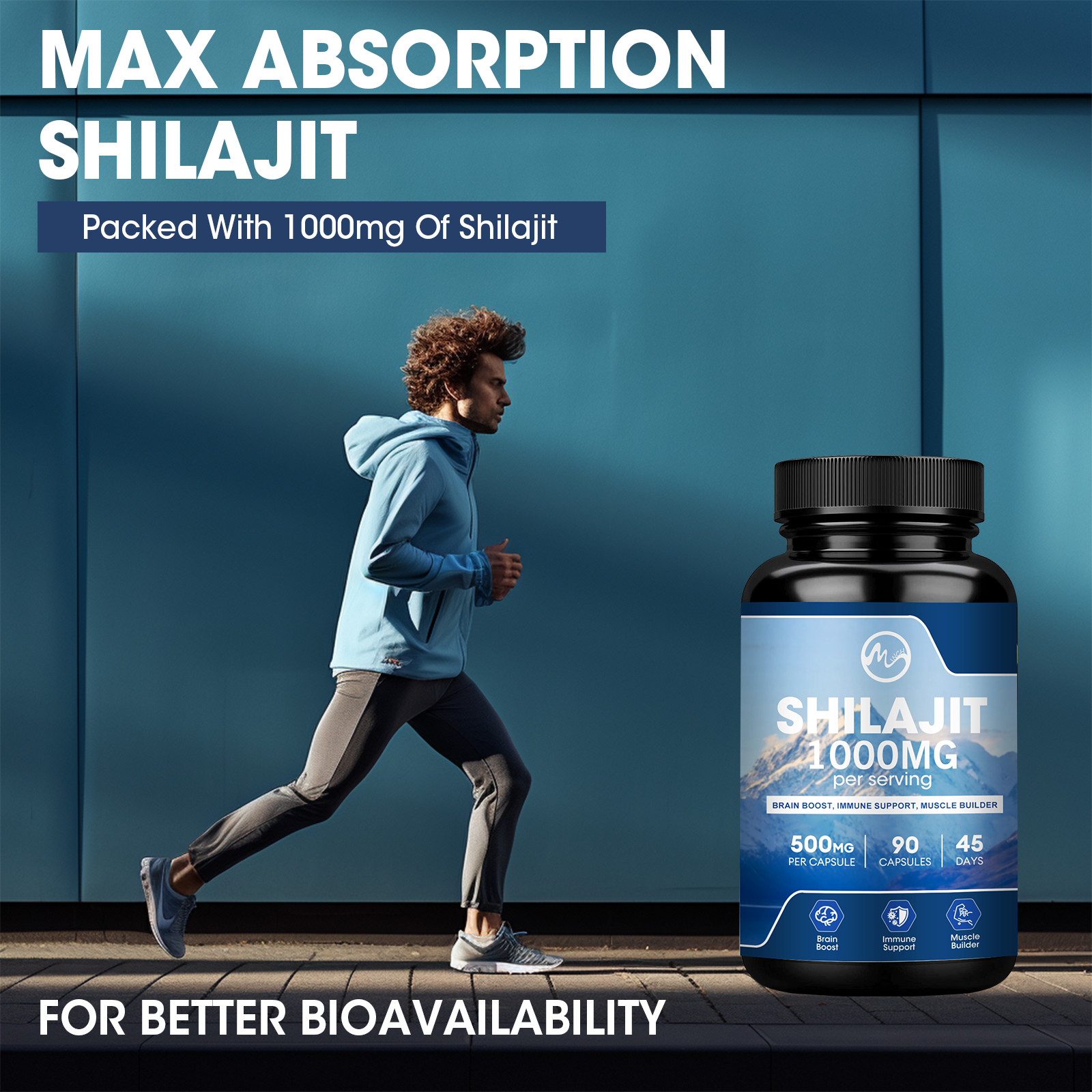 Himalayan Premium Pure Shilajit 90×2 Caps，Organic, Extremely Potent, Fulvic Acid