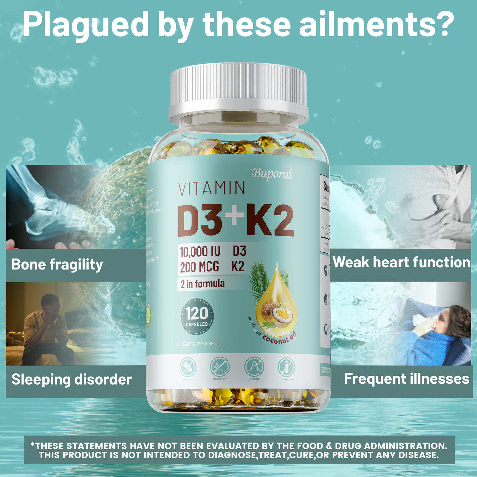 Vitamin D3 + K2-Immune & Metabolism Support-Bone & Joint Health,Boosts Immunity