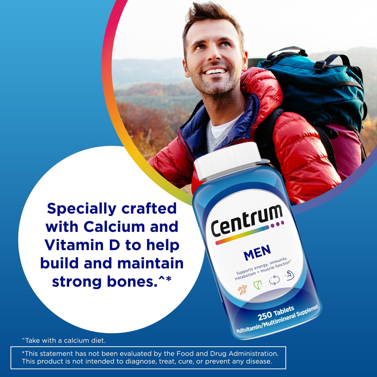 Centrum Multivitamin for Men, Multivitamin/Multimineral 250 Count (Pack of 1)