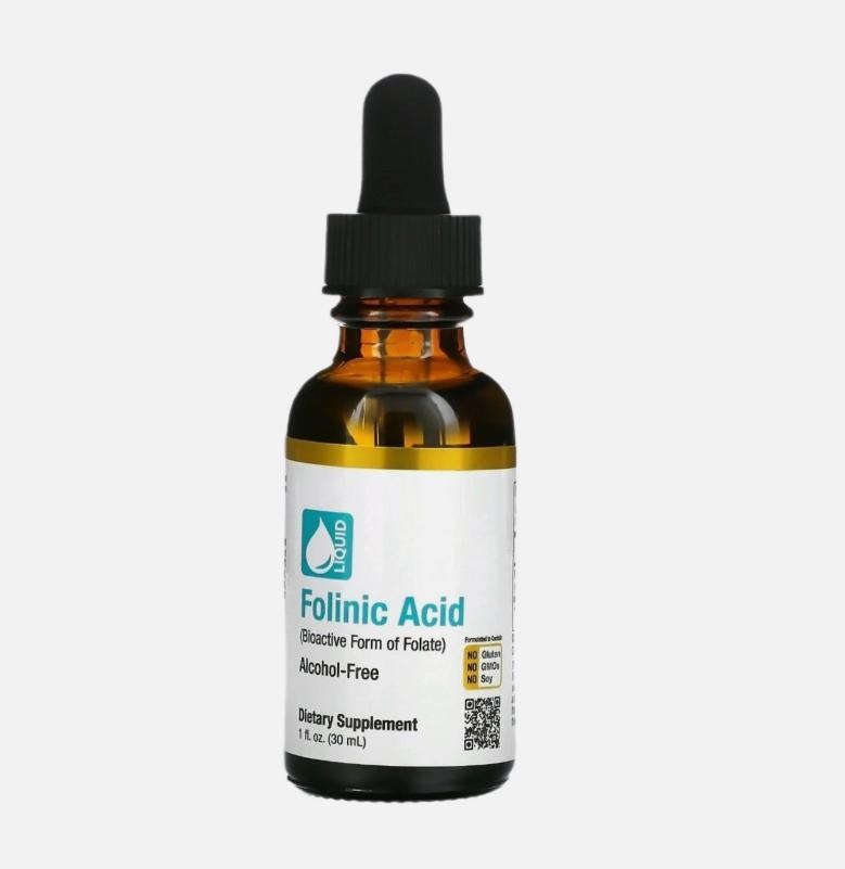 3 Packs California Gold Nutrition Folinic Acid Alcohol 1 FL Oz (30 milliliters