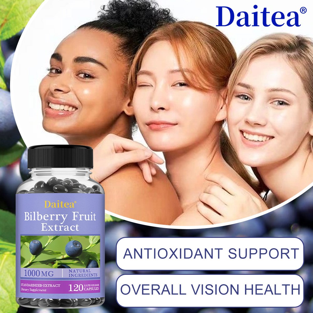 Bilberry Extract Capsules 1000mg | 30/60/120 Count | Supports Eye Health