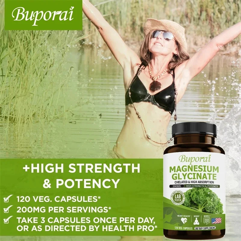 Magnesium Glycinate 240pcs,Supports Brain and Nervous Health, Improves Memory