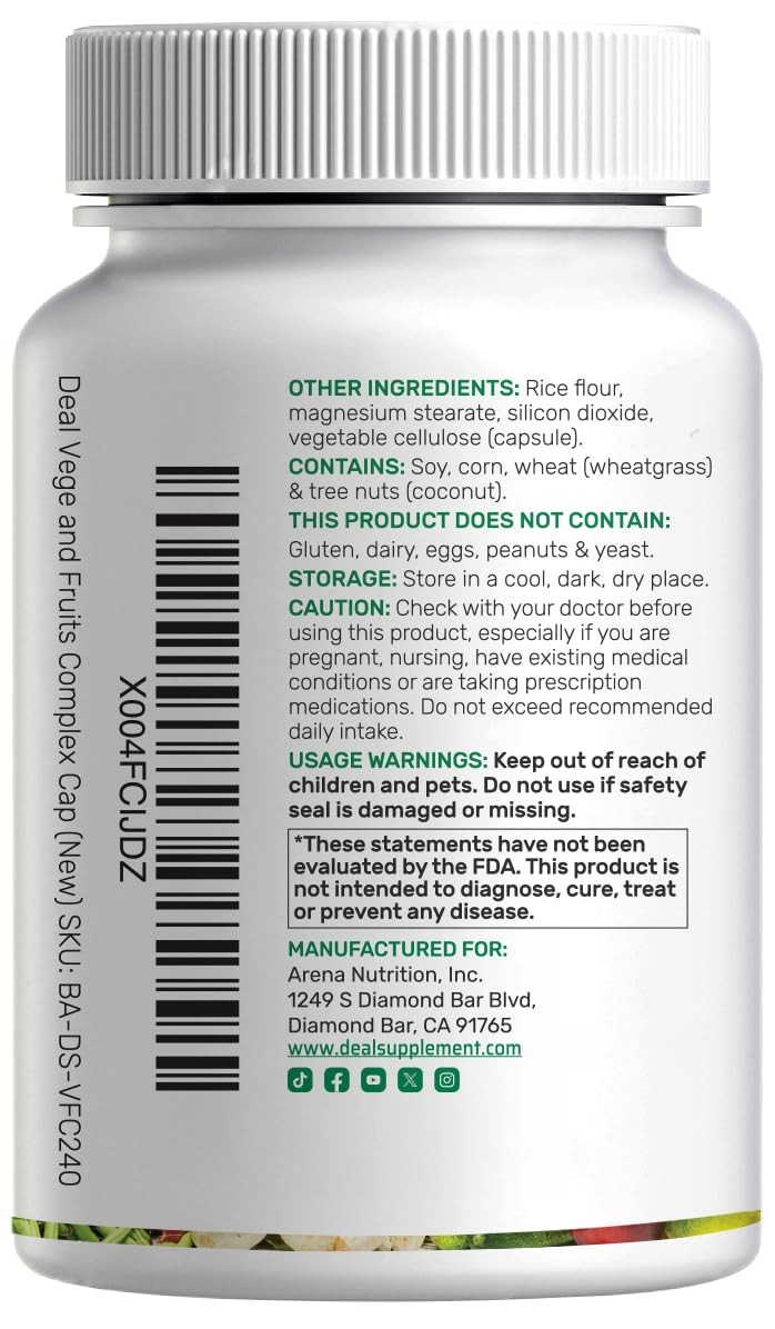 Nature’s Fruits & Veggies Supplement, 240 Veggie 240 Count (Pack of 1)