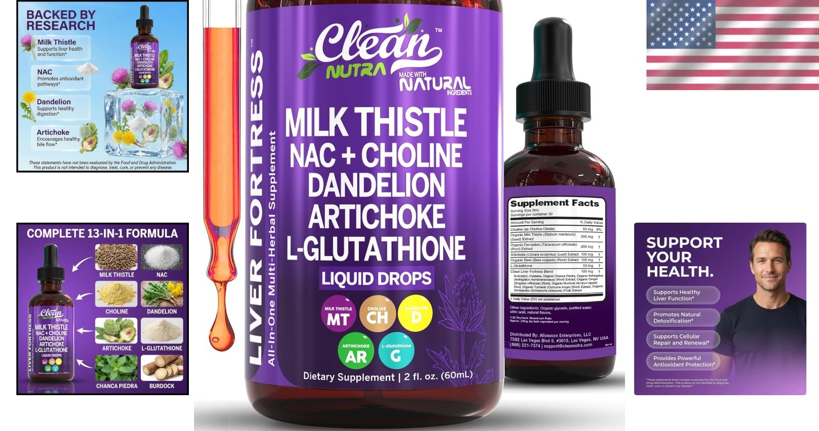 All-In-One Liver Support Supplement with Milk Thistle & N-Acetyl Cysteine Drops