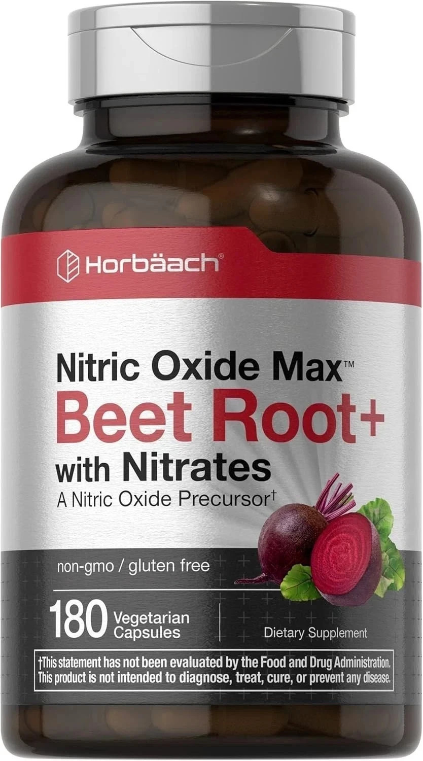 3 PACKS Nitric Oxide Beet Root Capsules | With Nitrates | 180 Count |by Horbaach
