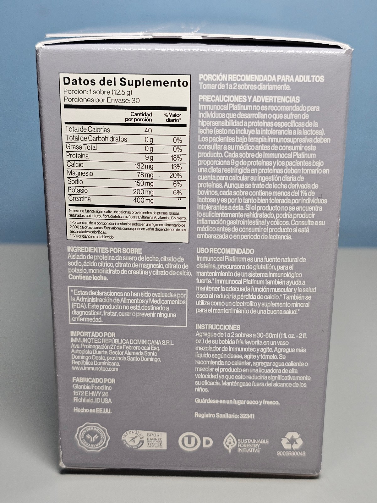 Immunotec Immunocal Platinum Supplement- 30 pouches – Exp 12/2028 – New! Sealed!