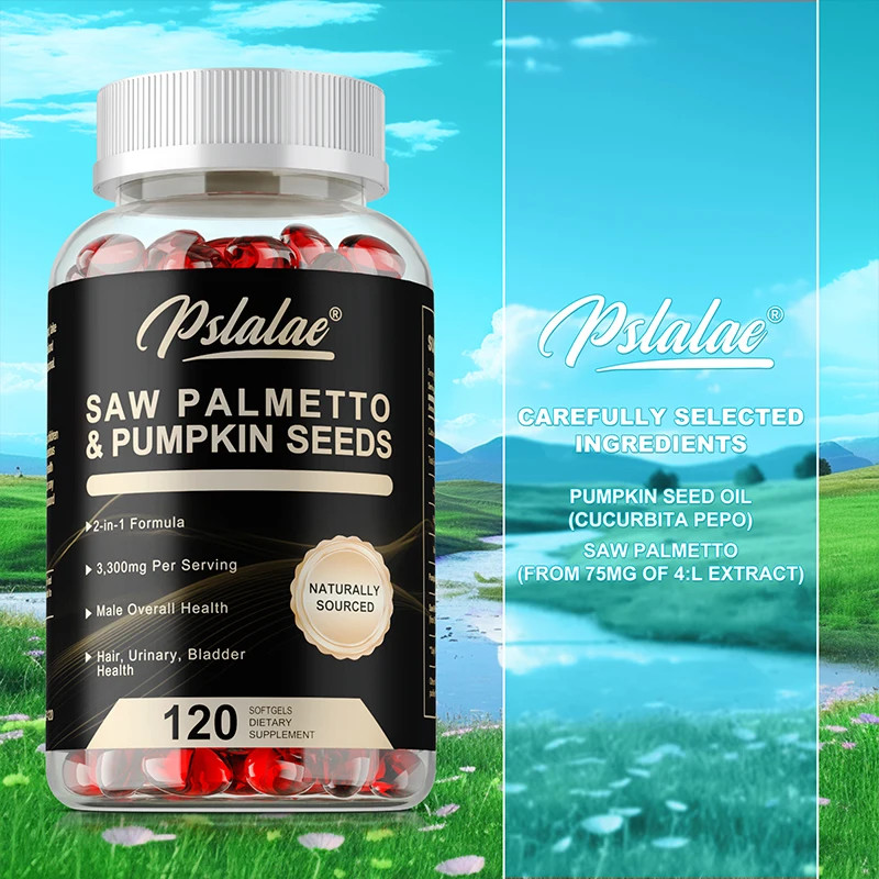 Saw Palmetto & Pumpkin Seed 120pcs – Reduce Frequent Urination, Prostate Health