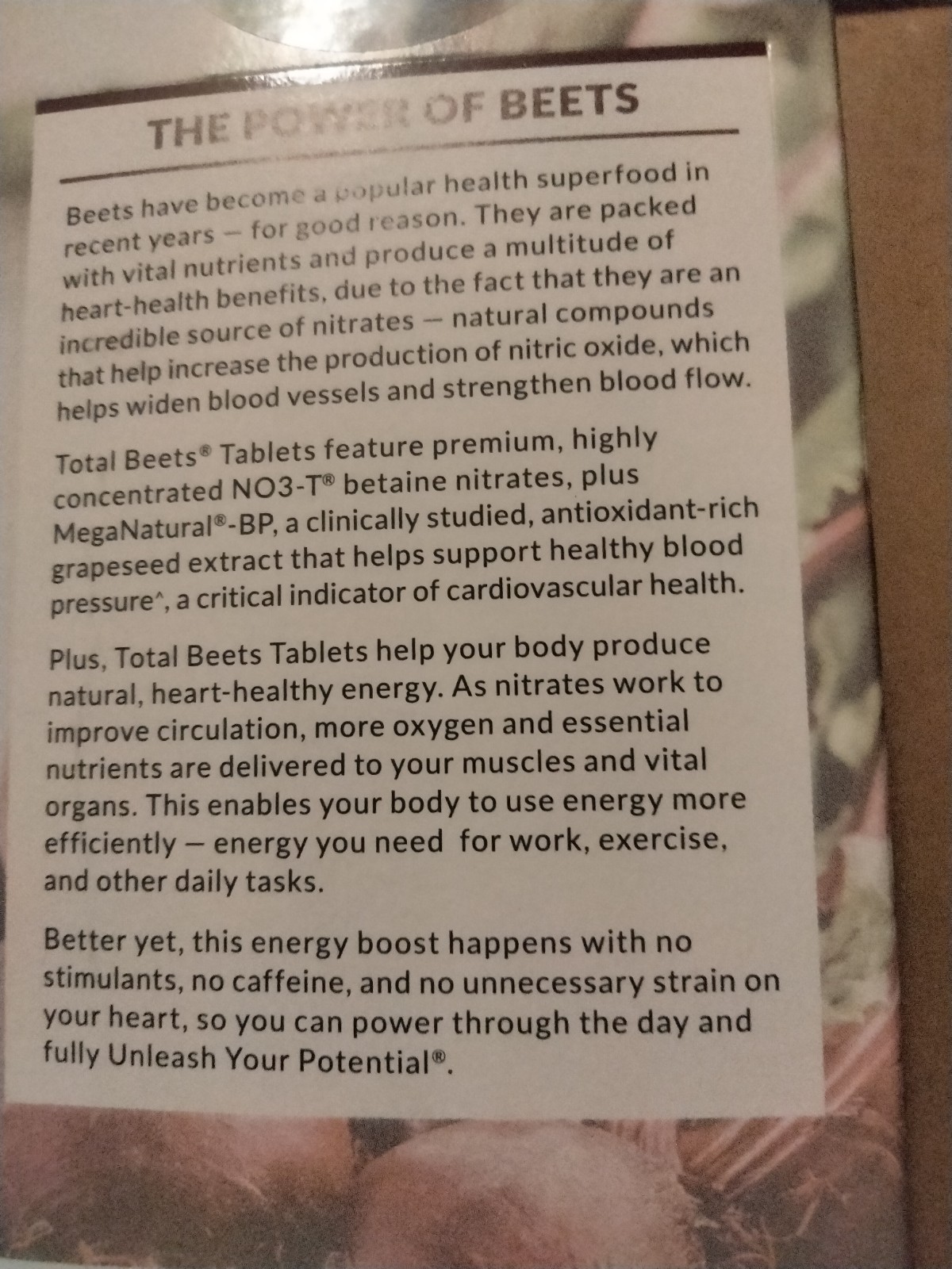 total beets supports healthy blood pressure 120 tablets
