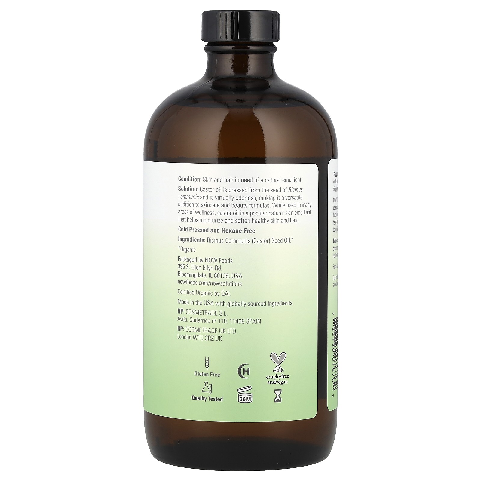 Solutions, Certified Organic Castor Oil, 16 fl oz (473 ml)