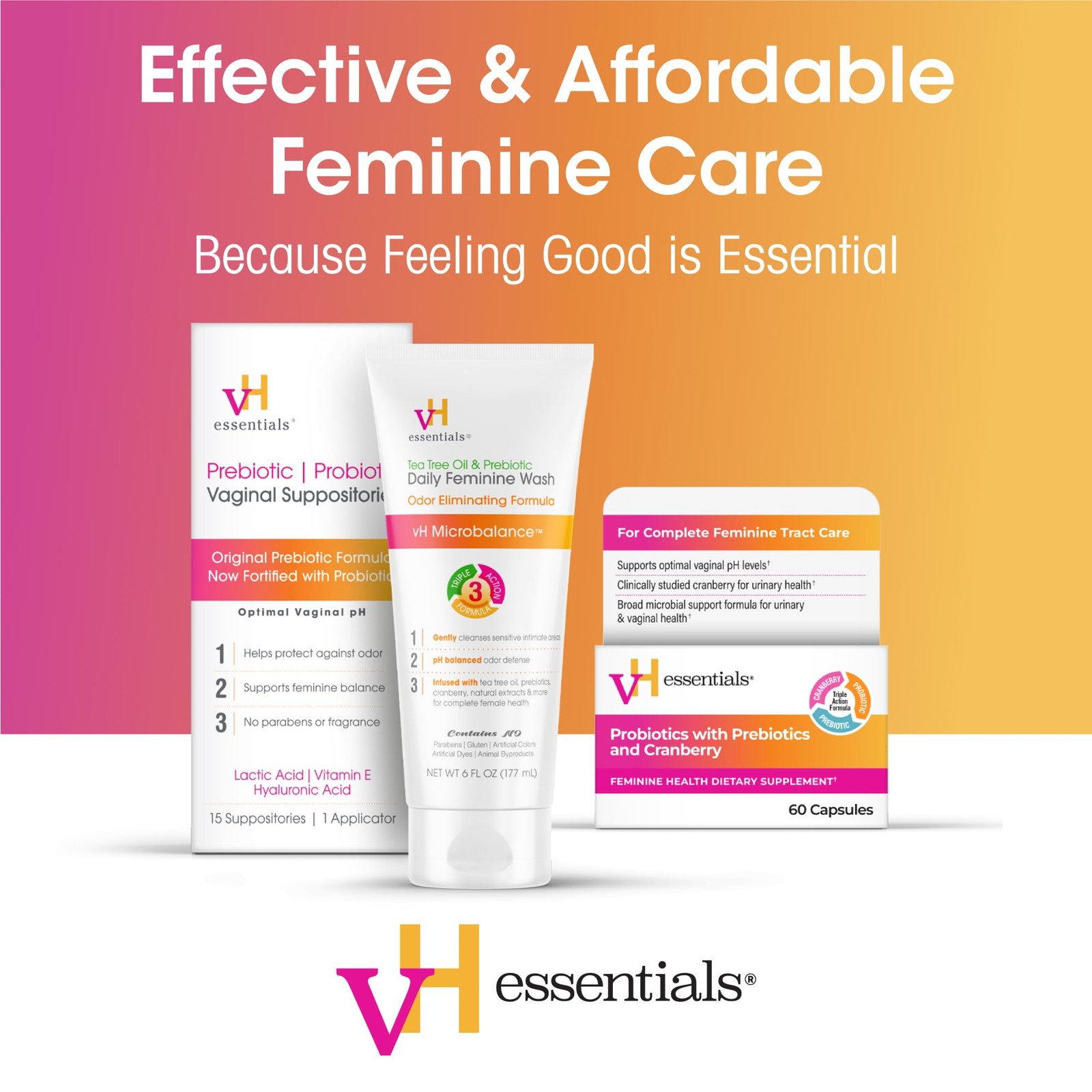 vH essentials Probiotics for Women with 120 Count (Pack of 1), Cranberry