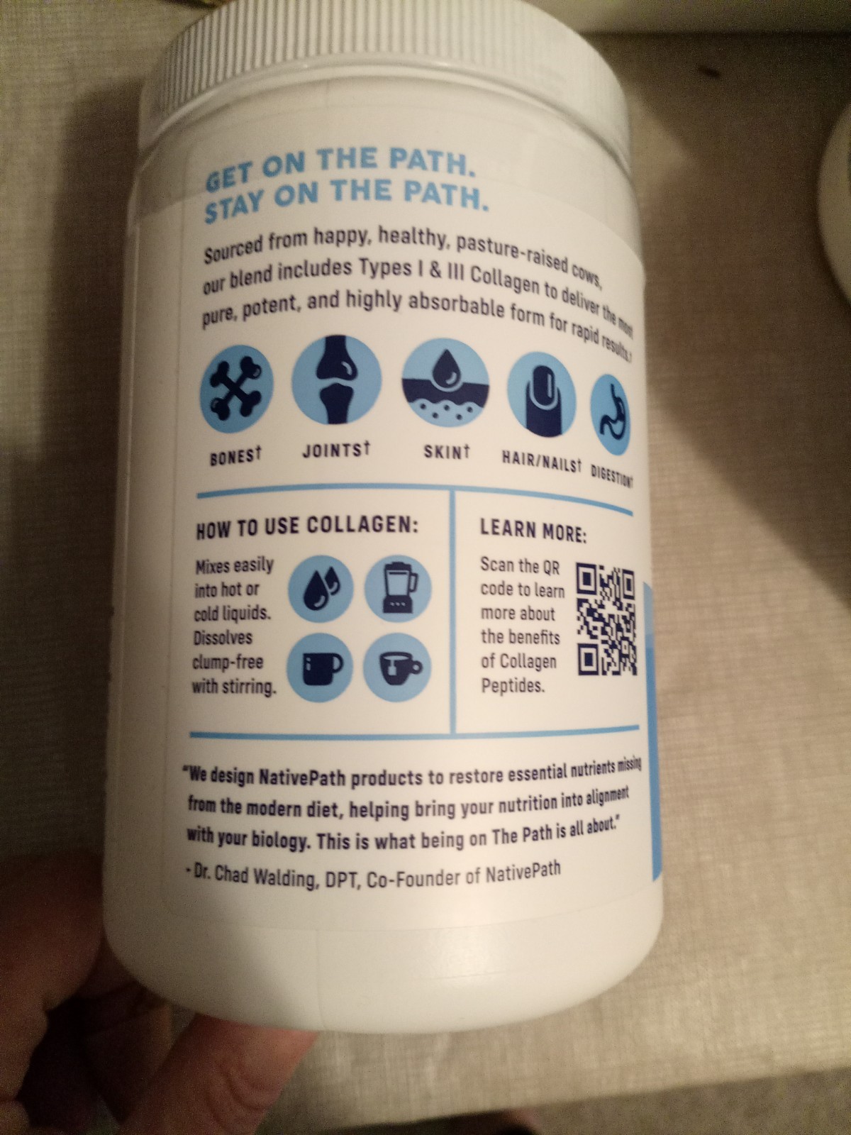 NativePath Collagen Peptides Powder Grass Fed Pasture Raised