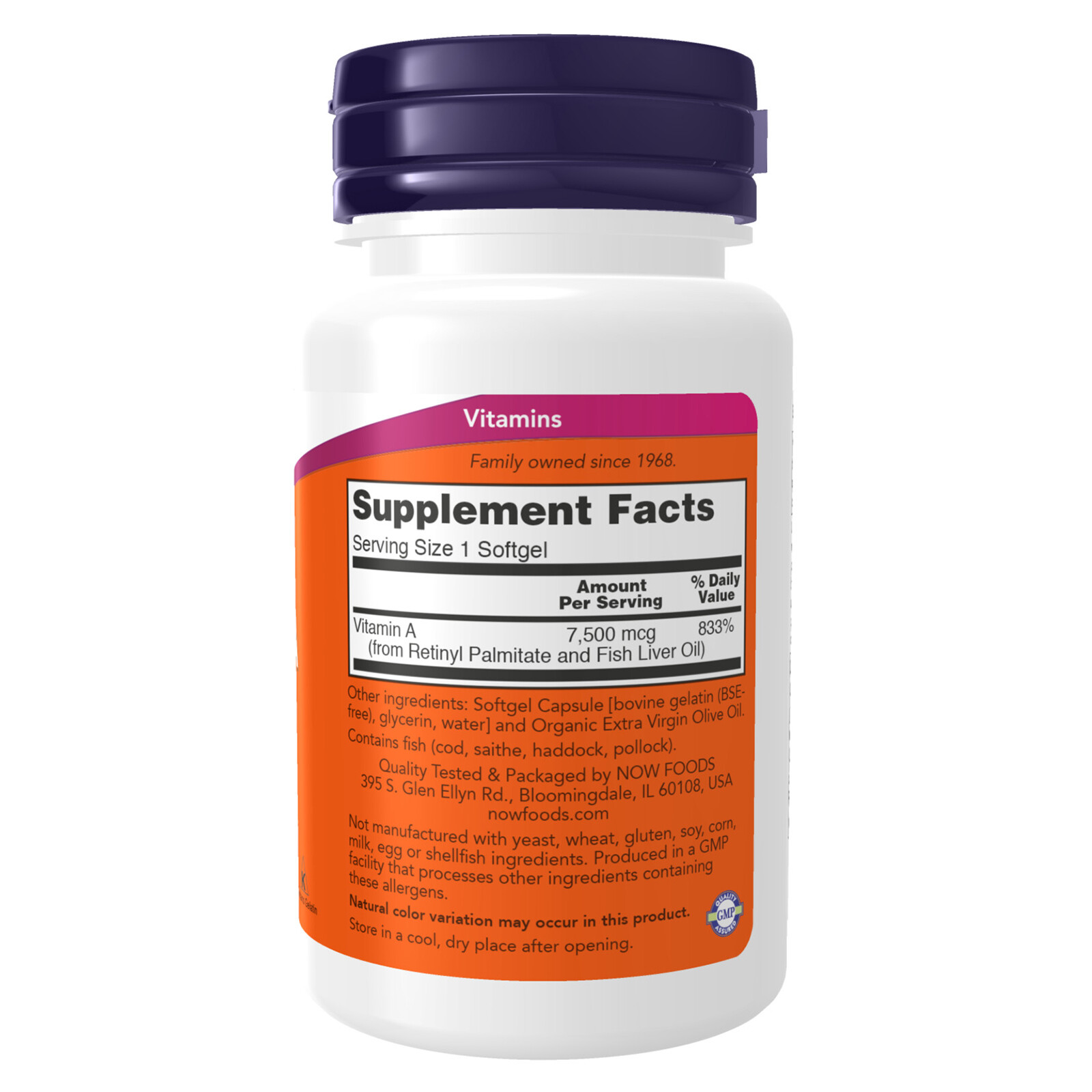 NOW FOODS Vitamin A 25 000 100 Softgels