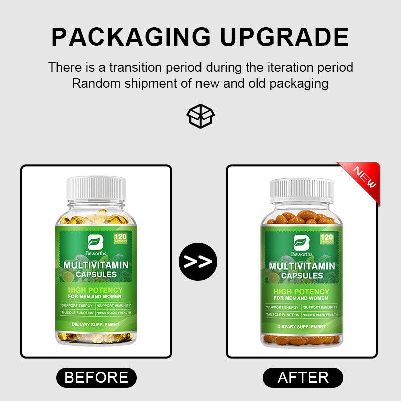 Unisex Multivitamin Capsules- Daily Immune Support with Vitamins & Minerals
