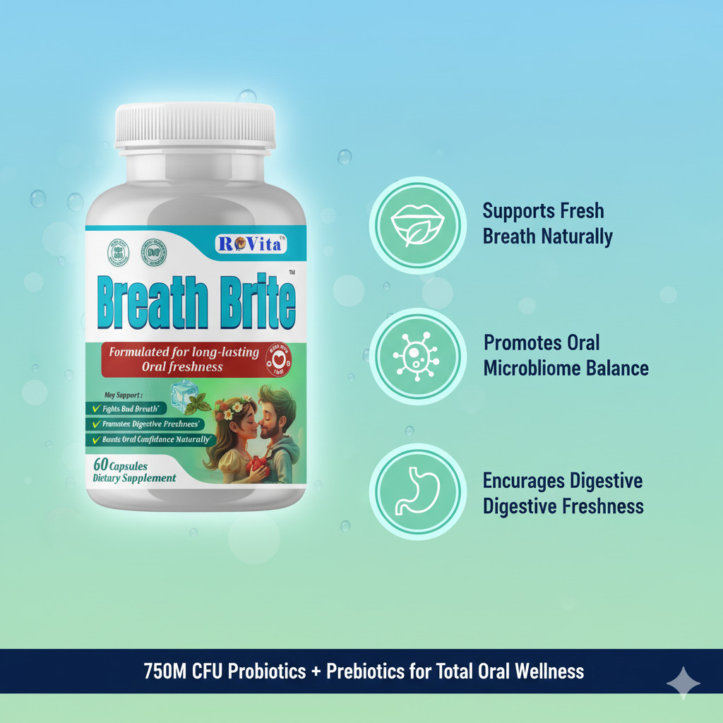 Breath Brite Oral Probiotics – Fresh Breath & Oral Health Support – 60 Capsules