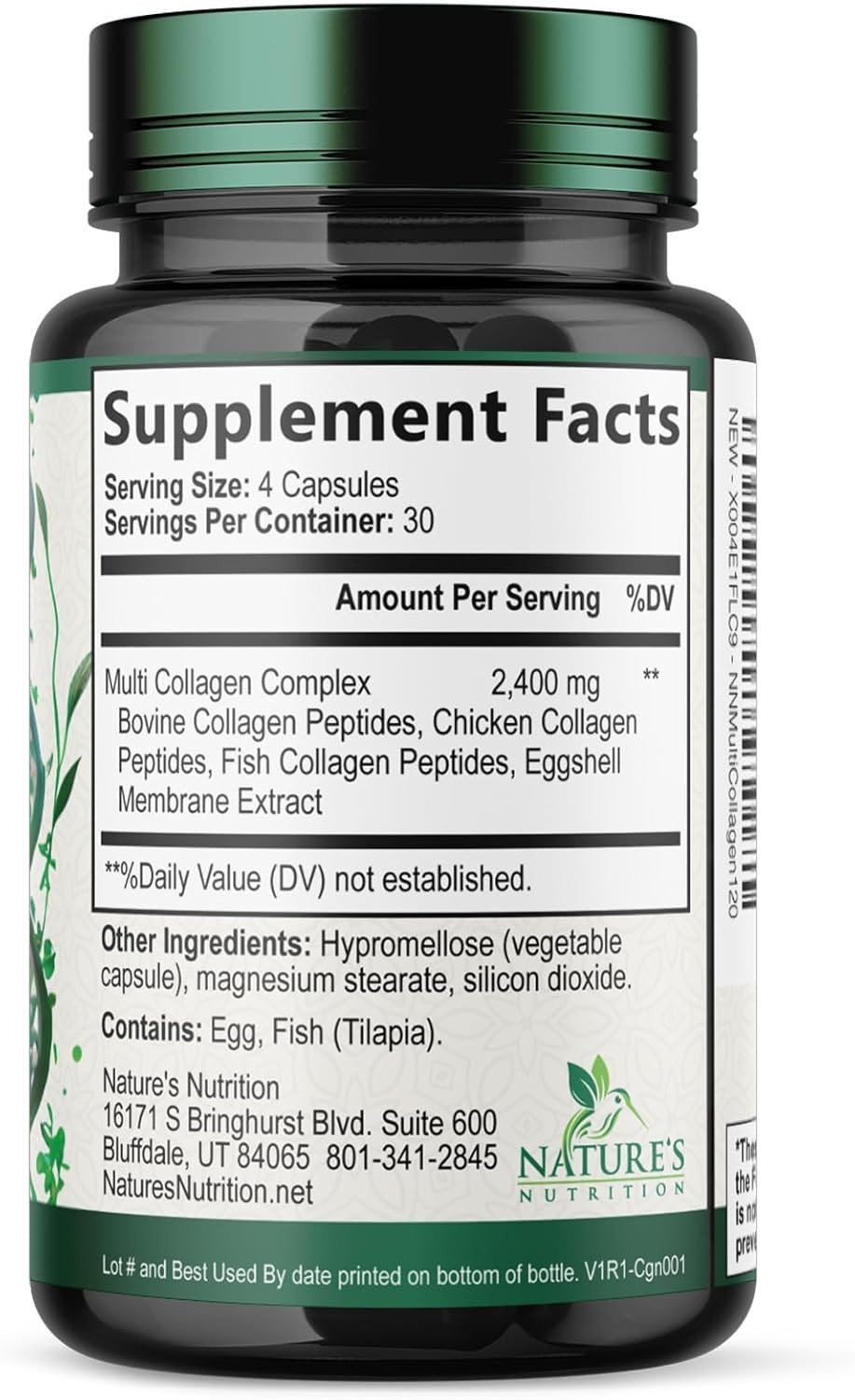 Multi Collagen Pills – Hydrolyzed Peptides 120 Count (Pack of 1)