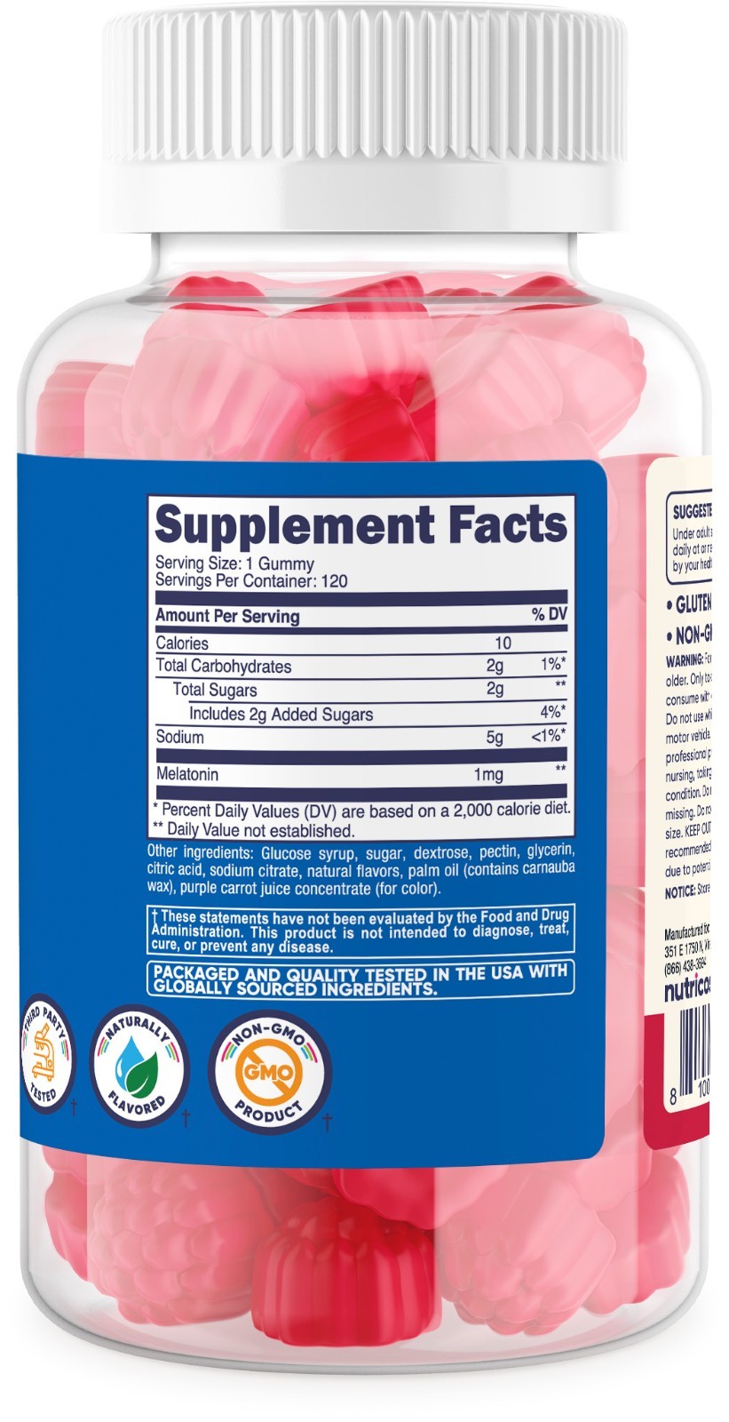 Nutricost Kids Melatonin Gummies 1mg, 120 Gummies, Strawberry Flavored