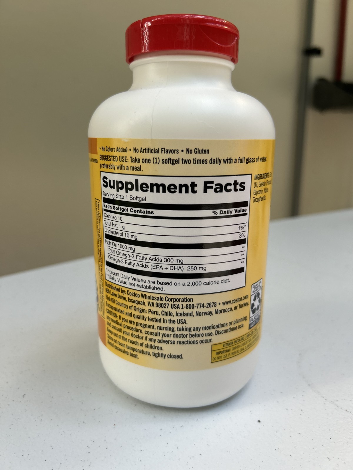 One Lot of 15 – Kirkland Signature Fish Oil 1000 mg – 400 Softgels – EXP 06/2029