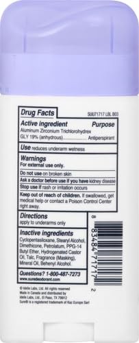 Sure Deodorant Invisible Solid,Unscented – 2.6 Ounce (Pack of 3), Clear