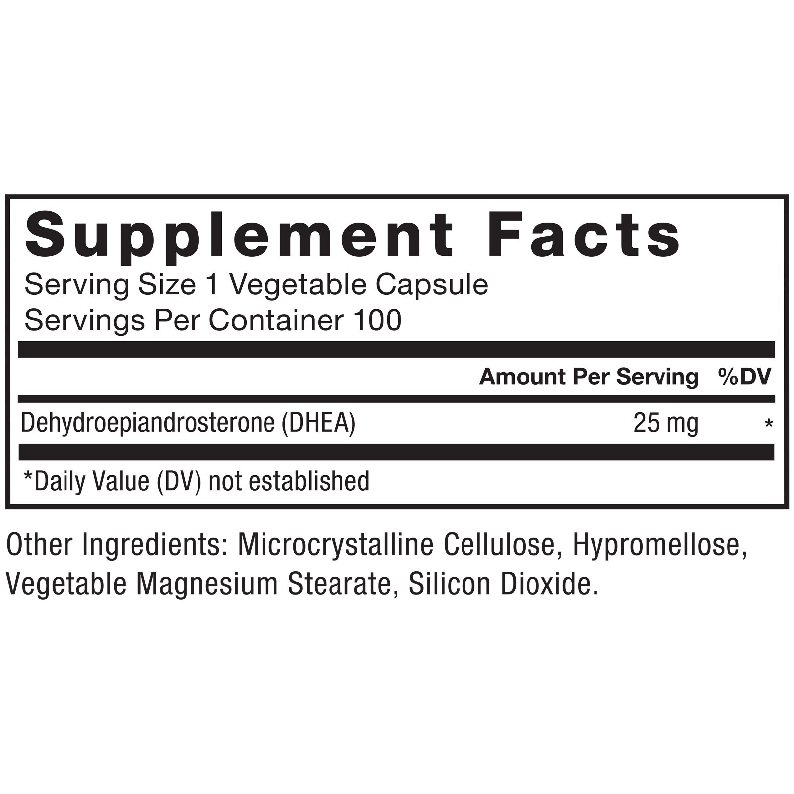 Force Factor DHEA 25mg, DHEA Supplement, 100 Vegetable Capsules