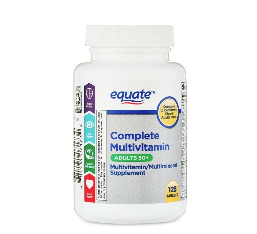 4 PACK Complete Multivitamin/Multimineral Supplement Tablets, Adults 50+, 125 Ct