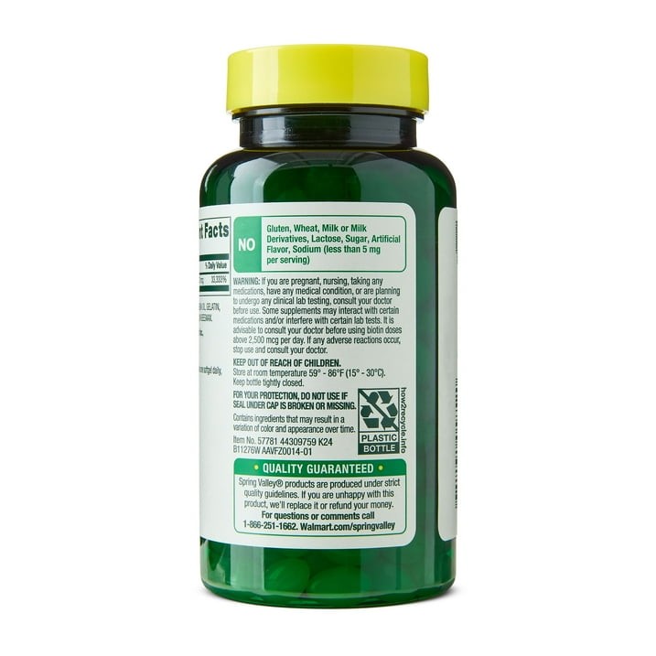 3 Pack Spring Valley Biotin Softgels 10000 mcg Hair Skin Nails 120 Count