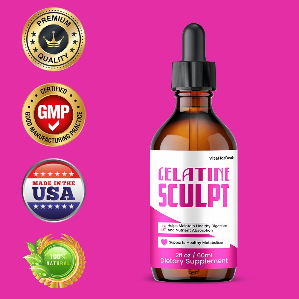 Gelatine Sculpt Drops, Max Strength Formula, GelatineSculpt Supplement (1 pack)