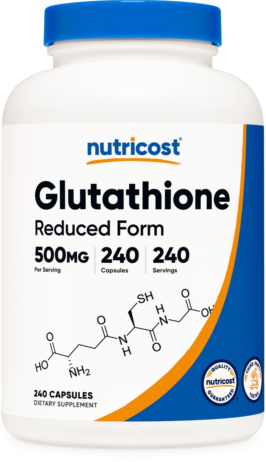 Nutricost Glutathione Capsules 500mg, 240 Capsules – Gluten Free, Non-GMO