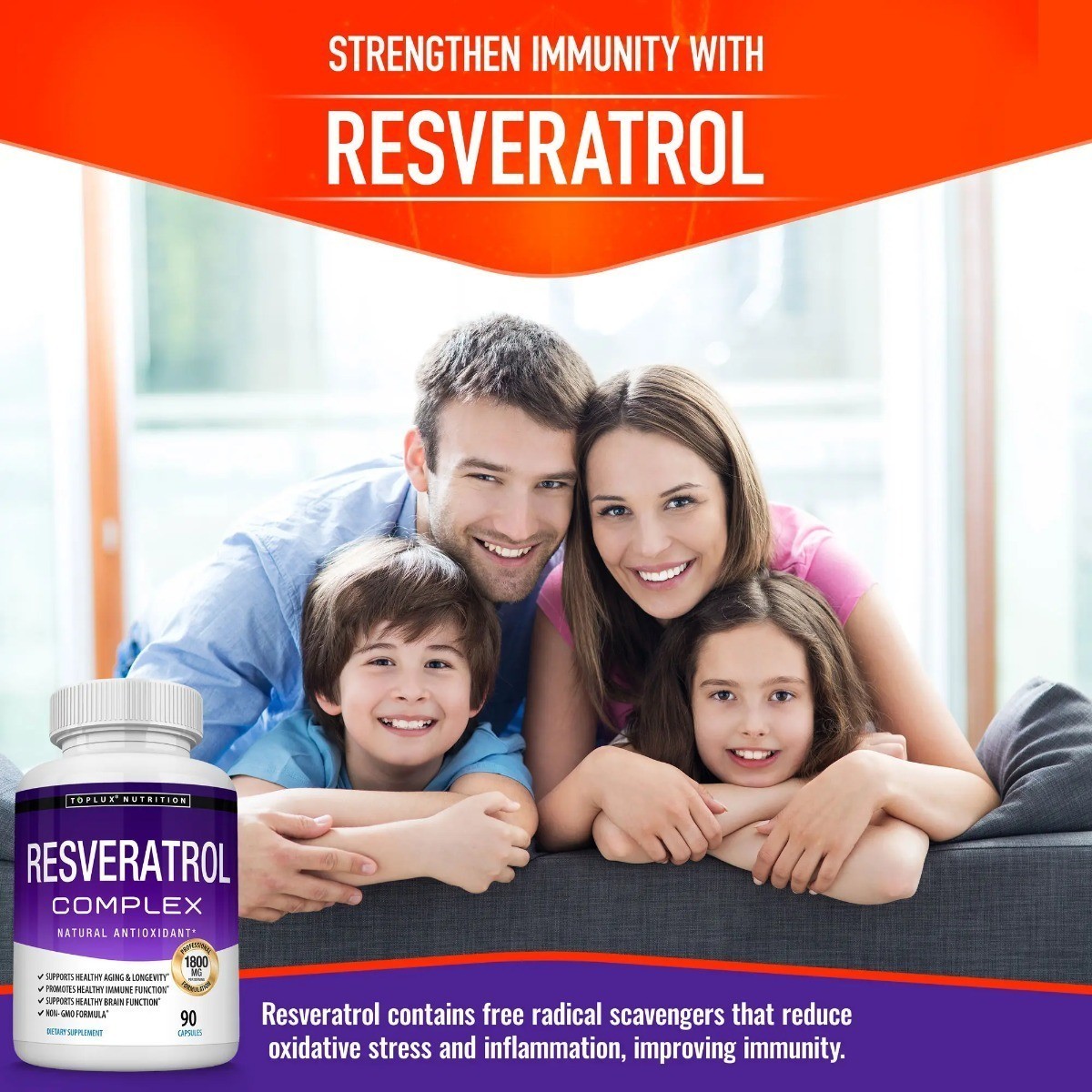 NEW 1800mg Resveratrol Supplement | Natural Antioxidant Support