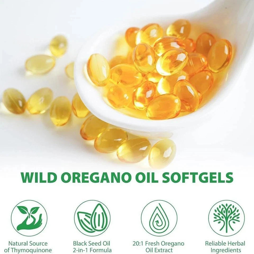 Oil of Oregano Softgels with Black Seed Oil – 6000mg Oregano Oil { Pack of 2 }